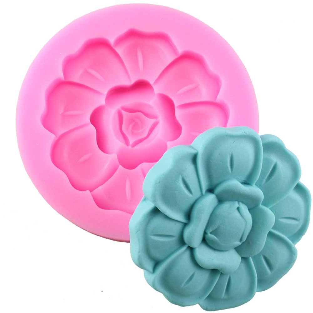 Large Flower Silicone Craft Mould For Fondant, Plaster, Chocolate, Clay ...
