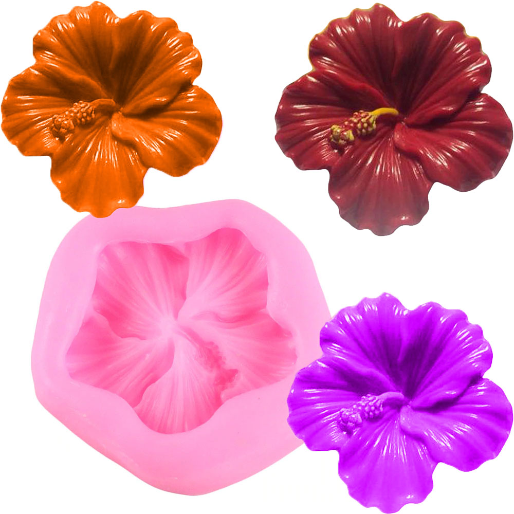 Hibiscus Flower Silicone Craft Mould For Fondant Polymer Clay Soap Plaster Horoeka House Ltd