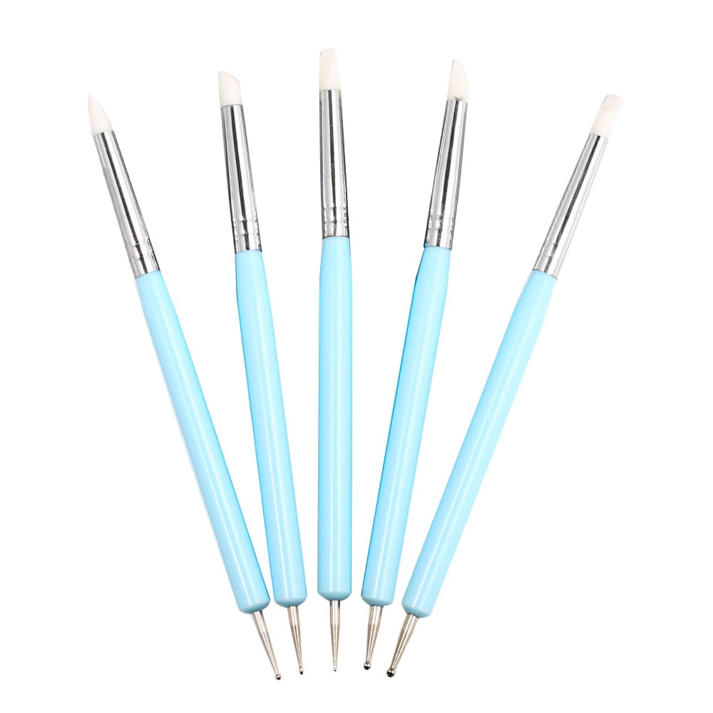 5PC Artist Toolset of Double Tipped Silicone Head & Ball Point Dotting ...